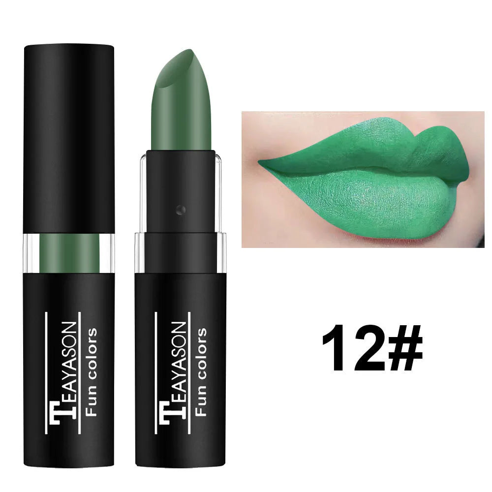 Punk Dark Wine Red Waterproof Lipstick – Easy Color Matte Red Lip Gloss for Facial & Body Painting