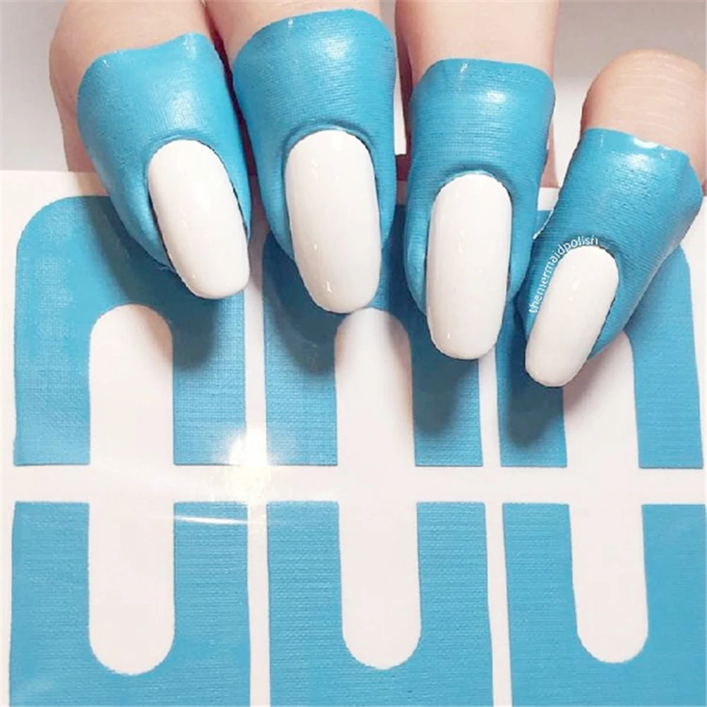U-Shape Nail Form Guide Sticker - Stripping Tape for Anti-Splash Nail Protection, Creative Fingerprint Stickers for Finger Skin Protection