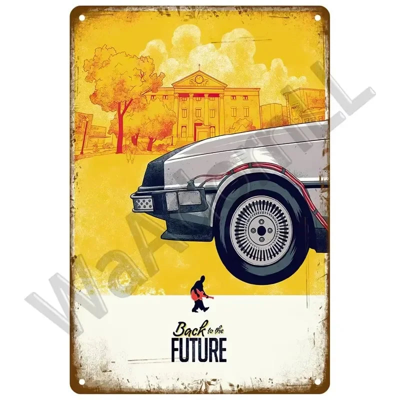 Back to the Future Rheological Capacitor Metal Sign - 8x12 Inch Art Deco Iron Wall Plaque for Movie Fans