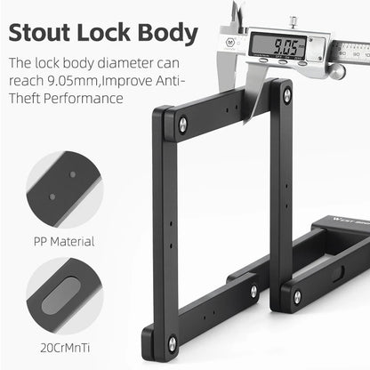 WEST BIKING Foldable Bike Lock – Heavy Duty Anti-Theft Chain Cable Padlock with 3 Keys for Bicycle & Motorcycle Security