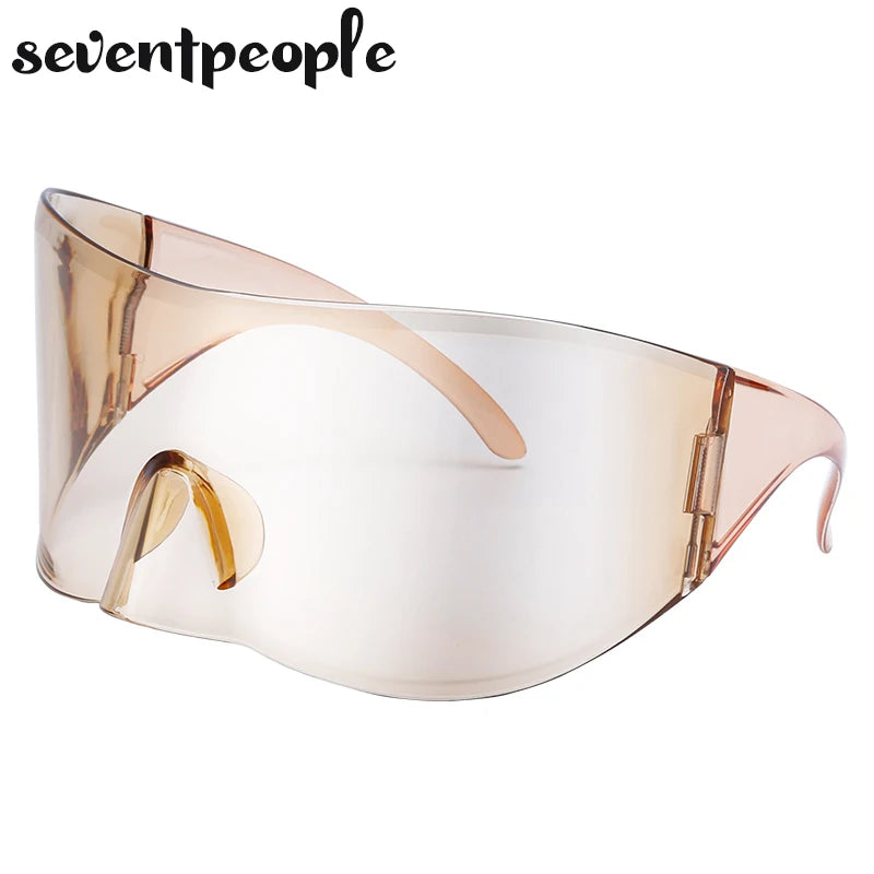 2024 Luxury Brand Mask Rectangle Sunglasses - Oversized Punk Steampunk Y2K Designer Shield Goggles for Women & Men