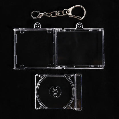 1/50pcs Clear Mini CD Case Pendant – DIY Commemorative Album Keychain & Backpack Hanging Decoration Keyrings