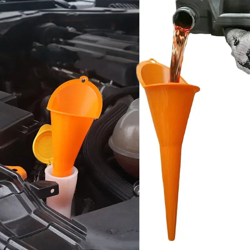 Car Long Stem Funnel - Anti-Splash Gasoline & Oil Fuel Filling Tool for Motorcycle Refueling, Auto Accessories