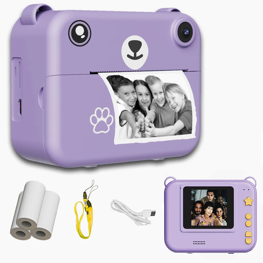 Digital Children’s Camera – 1080P HD Video Recorder, Instant Print Photos, Mini Thermal Printer, Educational Birthday Gift
