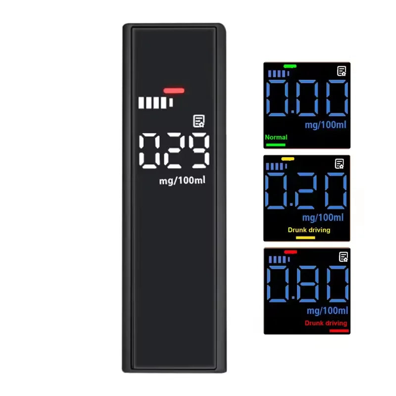 Portable High-Precision Breathalyzer – Non-Contact Alcohol Tester with LED Digital Display and Driving Alert Alarm