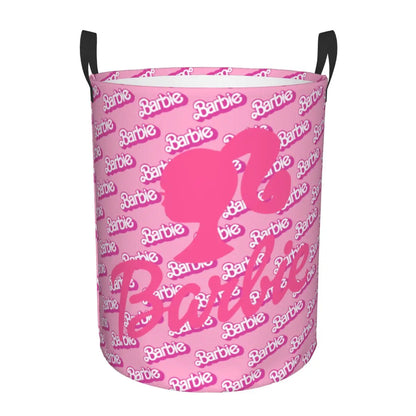 Custom Barbie Logo Laundry Basket – Collapsible Large Capacity Clothes Storage Bin, Disney Baby Hamper