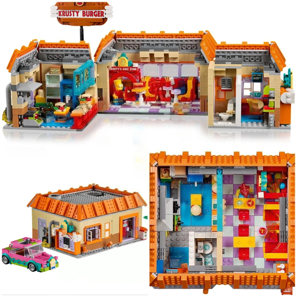 2025 MOC 1635-Piece Burger Restaurant Building Blocks Set – City Street View Creative Toy for Children’s Gifts