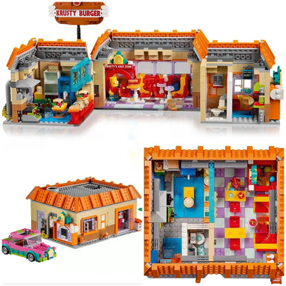 2025 MOC 1635-Piece Burger Restaurant Building Blocks Set – City Street View Creative Toy for Children’s Gifts