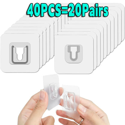 Double-Sided Transparent Suction Cup Wall Hooks – Strong Adhesive Hangers for Kitchen & Bathroom Storage