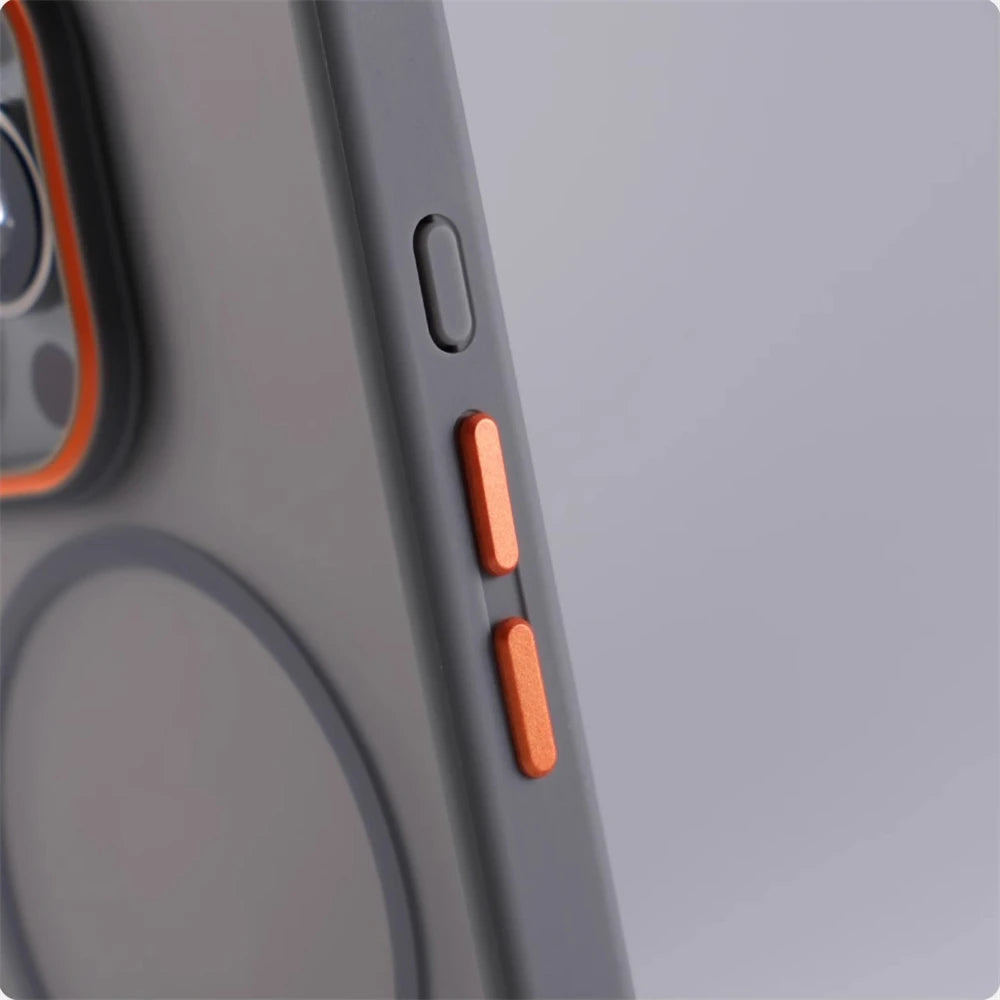 Luxury Matte Translucent MagSafe Case — Shockproof Wireless Charging Cover for iPhone 12–17 Pro/Max/Plus