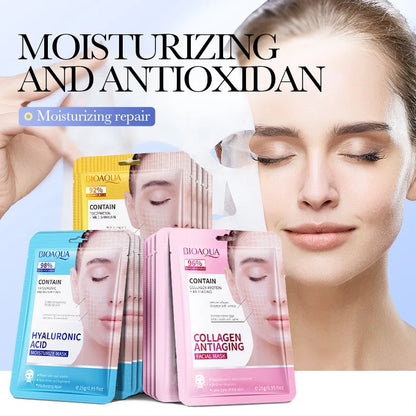 15PCS BIOAQUA Retinol Collagen Face Masks – Firming, Hydrating, Brightening & Moisturizing Skincare