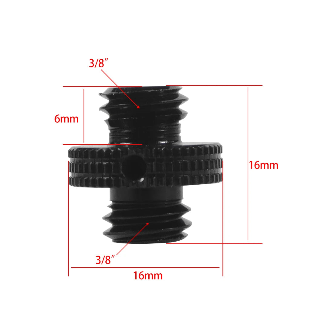 Reinforced Camera Screw Adapter - 1/4 to 3/8 Inch Male Female Thread Converter for Tripod Monopod Ball Head Light Bike Mount