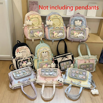Women’s 2-Piece Backpack Set – Cute Lace Lightweight School Bag, Fashion Back-to-School Bookbag for Girls