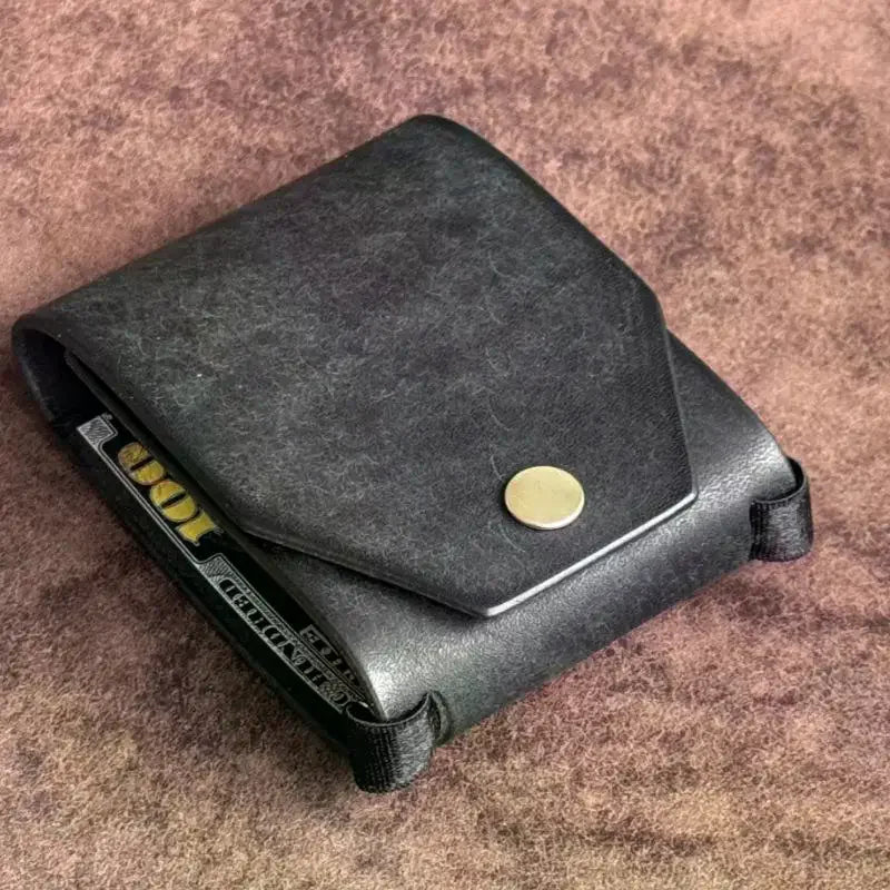 Quick-Access Cash Holder - PU Leather Money Clip Wallet & Bill Organizer Pocket Pouch
