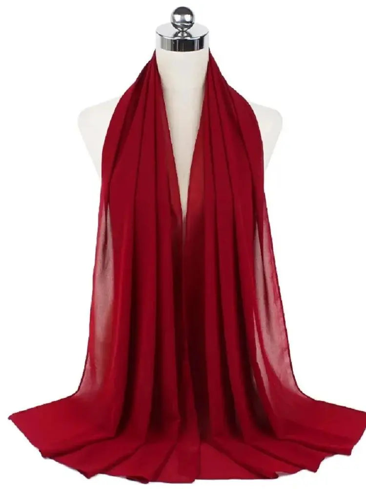 Women’s Solid Chiffon Instant Hijab – Ready-to-Wear Islamic Scarf, Muslim Shawl & Arab Head Wrap