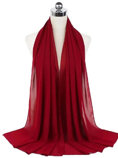 Women’s Solid Chiffon Instant Hijab – Ready-to-Wear Islamic Scarf, Muslim Shawl & Arab Head Wrap