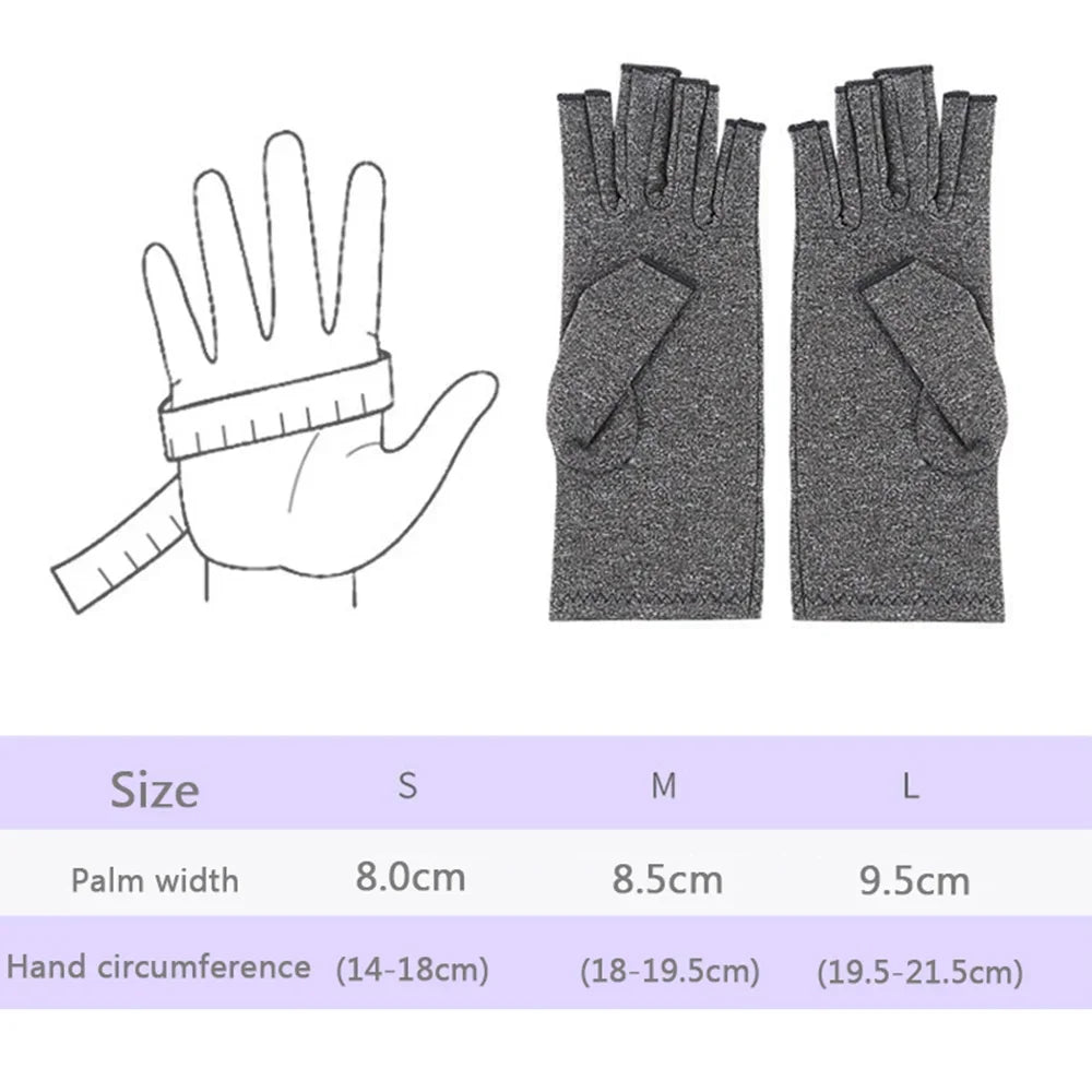 Compression Arthritis Gloves – Wrist Support Therapy, Joint Pain Relief, Half-Finger Gloves for Cycling & Daily Use