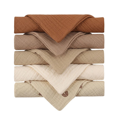 5PCS Baby Cotton Gauze Towels - Soft Absorbent Face Cloths for Bathing, Feeding & Daily Care
