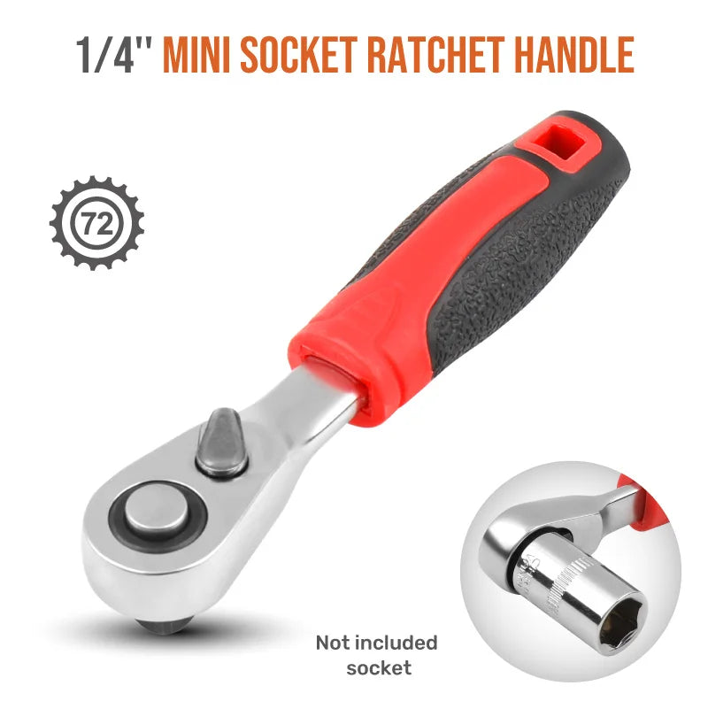 Mini Treble 1/4 Ratchet Wrench Set | Double-Ended Quick Socket Screwdriver Hex Torque Wrenches Spanner