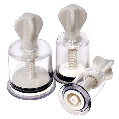 Rotating Handle Suction Cupping Set – 4 Sizes Twist Vacuum Cups for Nipple Enhancement & Anti-Cellulite Massage