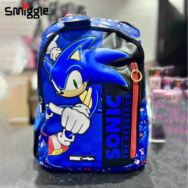 Smiggle Sonic Cartoon Backpack — Australia Schoolbag for Kids, Anime Student Bag & Gift