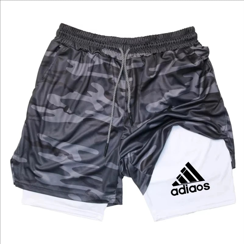 Men’s 2-in-1 Compression Running Shorts – Breathable Mesh Quick-Dry Gym Fitness Training Sports Shorts for Summer Workout