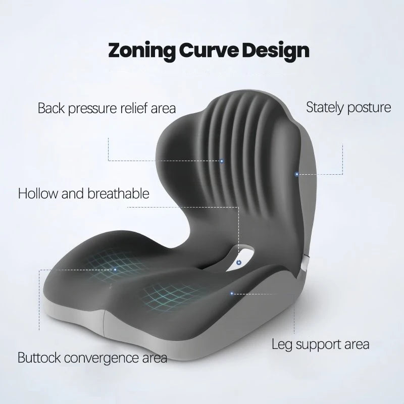 Memory Foam Truck Seat Cushion – L-Shaped Ergonomic Design with Lumbar Support Pillow for Drivers