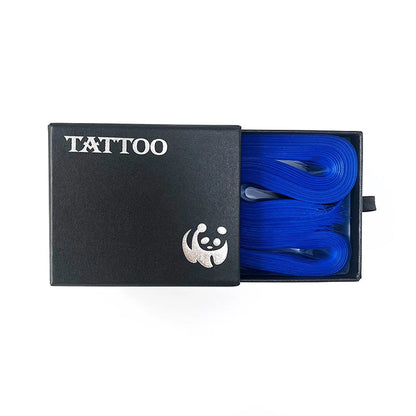 100PCS Disposable Tattoo Clip Cord Sleeve Bags - 5x80CM Plastic Covers for Tatu Machine Pen, Pink, Black & Blue