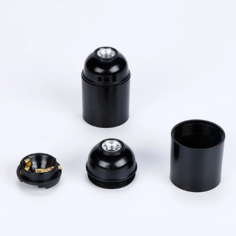 E27 Self-Locking Bakelite Lamp Holder - LED Light Bulb Socket with E14 Cap for Floor & Table Lamps