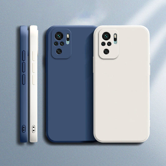 Square Liquid Silicone Phone Case for Xiaomi Redmi Note 10 Pro Max / 10S / 10T 5G Soft Shockproof Protective Cover