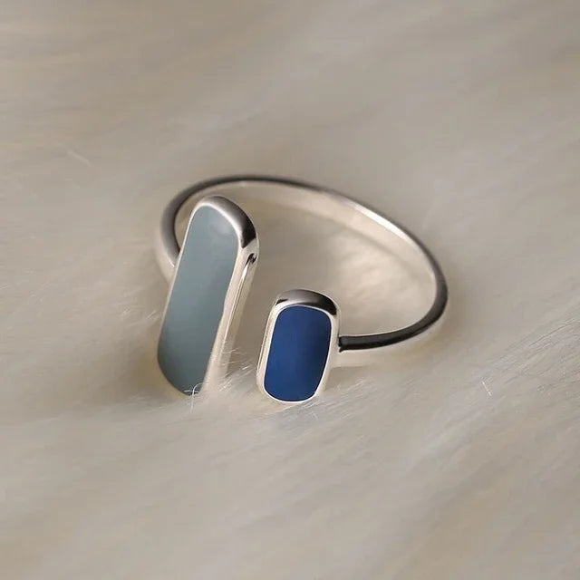 925 Sterling Silver Geometric Ring — BF CLUB Fashion Handmade Ring for Women, Party & Christmas Gift
