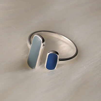 925 Sterling Silver Geometric Ring — BF CLUB Fashion Handmade Ring for Women, Party & Christmas Gift