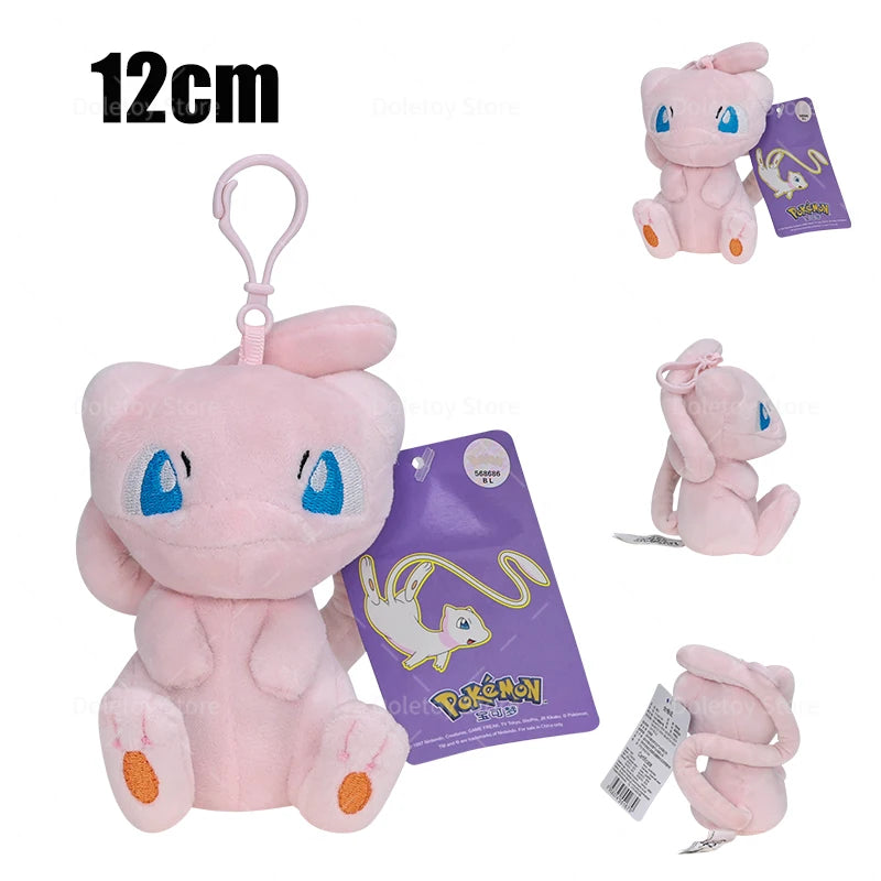 Original Pokémon Plush Keychain – Pikachu, Eevee, Charmander, Squirtle, Mew, Snorlax, Jigglypuff Cute Cartoon Doll Toy Gift for Kids