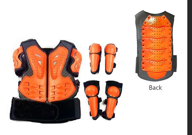 Full Body Protective Armor for Kids & Youth – Motocross, Skating Vest with Chest, Spine, Knee & Elbow Guards (0.8-1.6m)