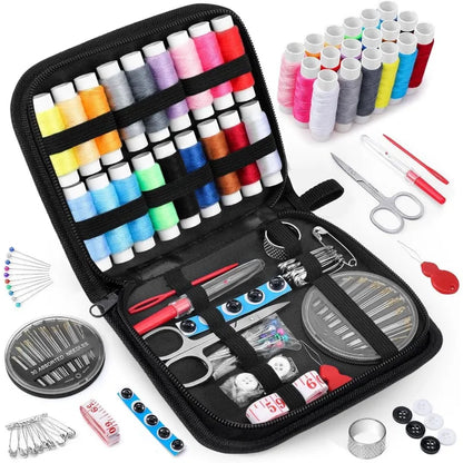 Complete Sewing Kit – Portable Travel DIY Embroidery & Handwork Set with Threads, Needles, Scissors, Tape Measure & Buttons
