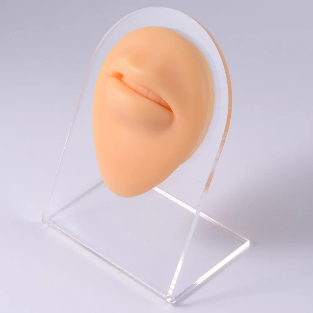 Soft Silicone 1:1 Simulation Body Piercing Practice Model – Ear, Nose, Navel & Nipple Display Stand for Jewelry Training & Teaching Accessories