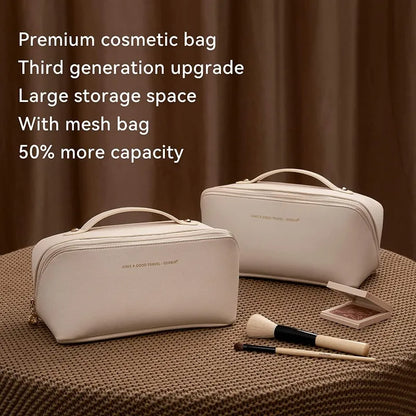 2-Piece Large Capacity Cosmetics Storage Kit: Travel Toiletry & Makeup Bag Set - Advanced Sense Portable Organizer