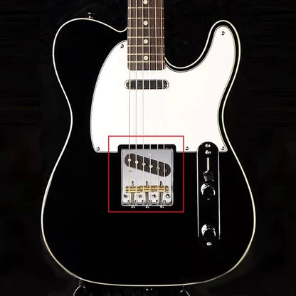 Pro Telecaster TL Bridge Upgrade — 6-Point Brass Saddles with Ashtray Design, CNC Aluminum Base for Vintage Tone Enhancement