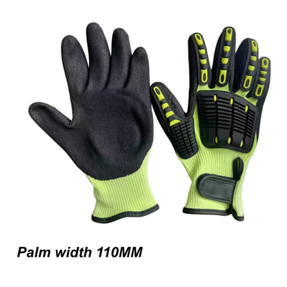 Cut-Resistant Safety Work Gloves - Anti-Vibration, Impact-Resistant & Oil-Proof Nitrile-Dipped Protective Gloves