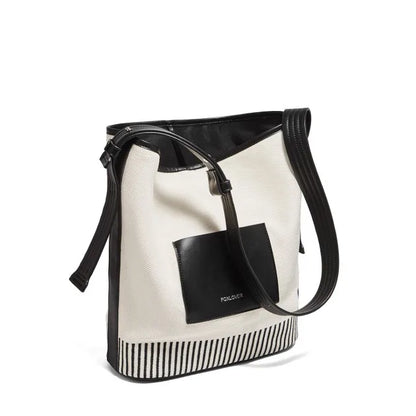 FOXER Lady Fashion PU Shoulder Bag – Large Capacity Top Handbag, Office Commuter Bag, Vegan Leather Female Composite Bucket