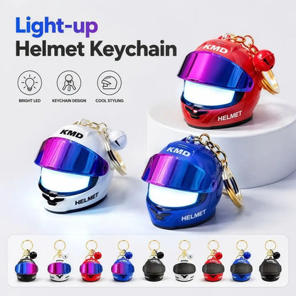 Cool Light-Up Helmet Keychain - Mini LED Night Light Pendant & Multifunctional Bag Charm