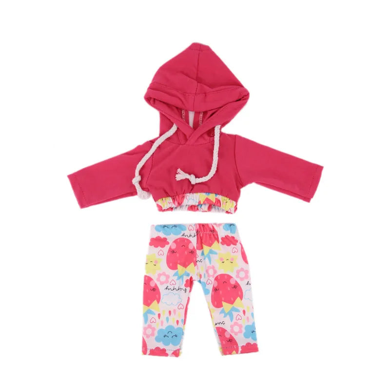 4-Piece Doll Clothes Set – Daily Pretty Dresses, Top & Pants for 43cm Born Baby Dolls & 18-Inch American Dolls, Festival Gift for Girls