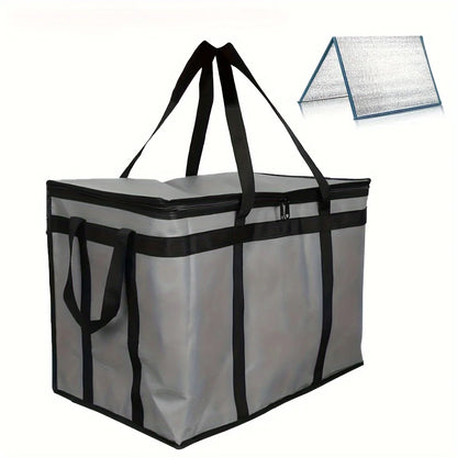 XXXL Large Capacity Insulated Pizza Delivery Bag Set with Removable Hard Bottom, 3-Layer Reusable Warming Carrier