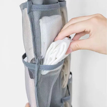 Double-Sided Hanging Underwear Storage Bag — Foldable Organizer for Socks and Underpants, Dormitory and Home Wardrobe