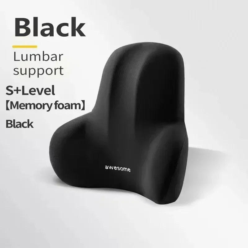 Memory Foam Lumbar Support Cushion – Back Pain Relief Pillow for Car, Office, Gaming Chairs & Postpartum Waist Support