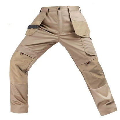 Men’s Safari Style Multi-Pocket Cargo Work Pants – Straight Fit Wear-Resistant Outdoor Tactical Trousers with Utility Pockets