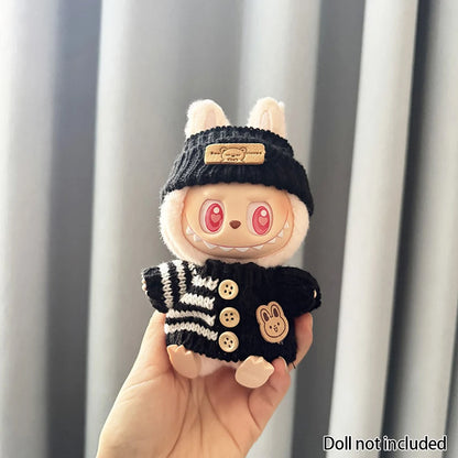 17cm Labubu Doll Clothes — Fashion Hoodies with Color Matching | Doll Accessories & Stylish Outfit