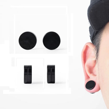 Non-Piercing Magnetic Ear Clips - Round Circle Fake Earrings for Men & Women Fashion Jewelry