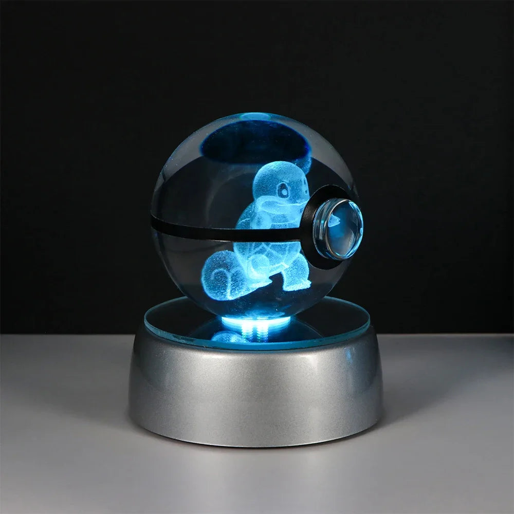 Pokemon Crystal Ball Night Light – Pikachu, Gengar, Eevee, Mewtwo & Lucario LED Pokeball, Kids Birthday Gift & Home Decor