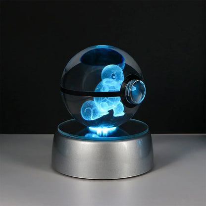 Pokemon Crystal Ball Night Light – Pikachu, Gengar, Eevee, Mewtwo & Lucario LED Pokeball, Kids Birthday Gift & Home Decor